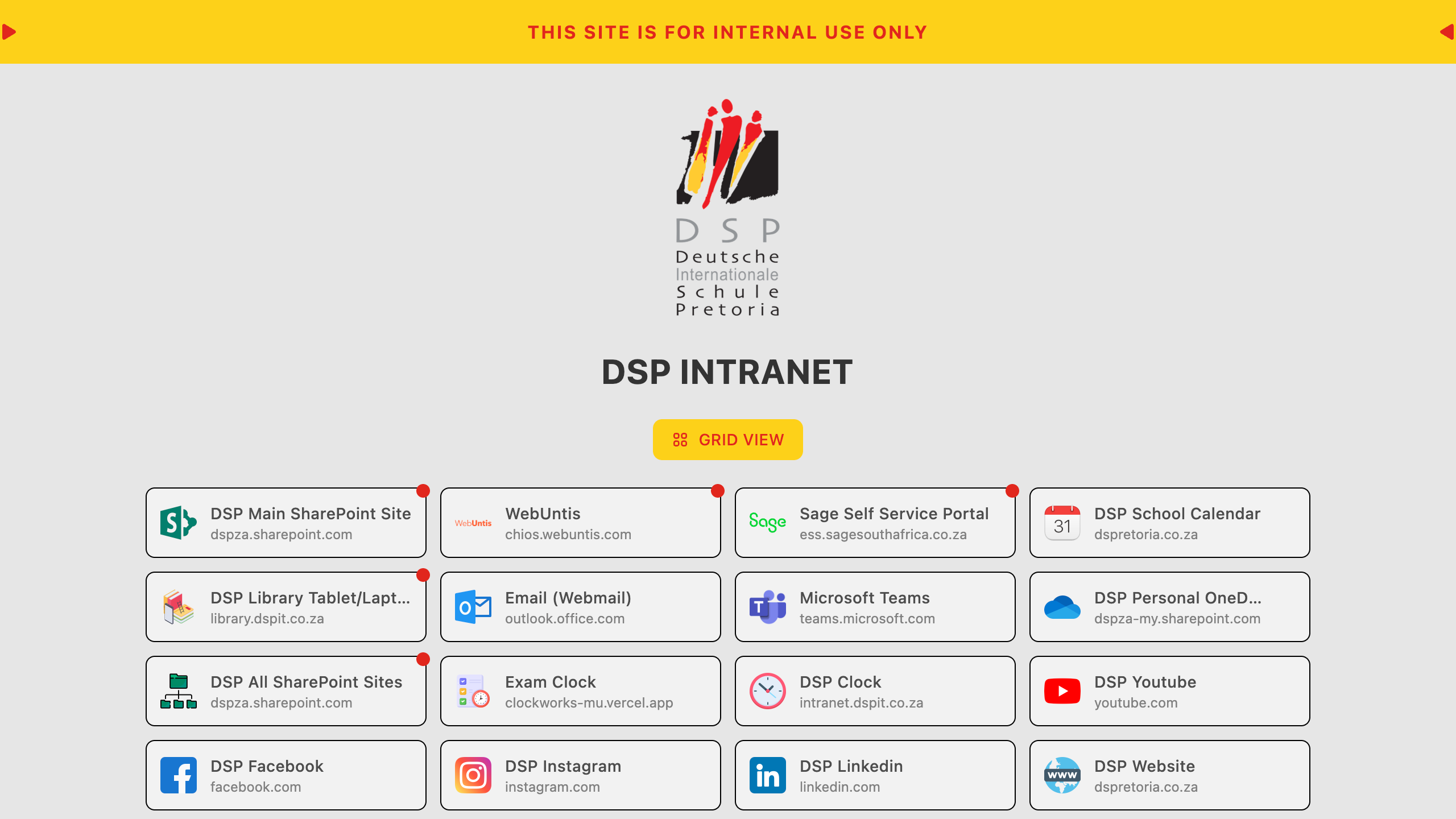 Deutsche Internationale Schule Pretoria - Internal Portal - Screenshot 2